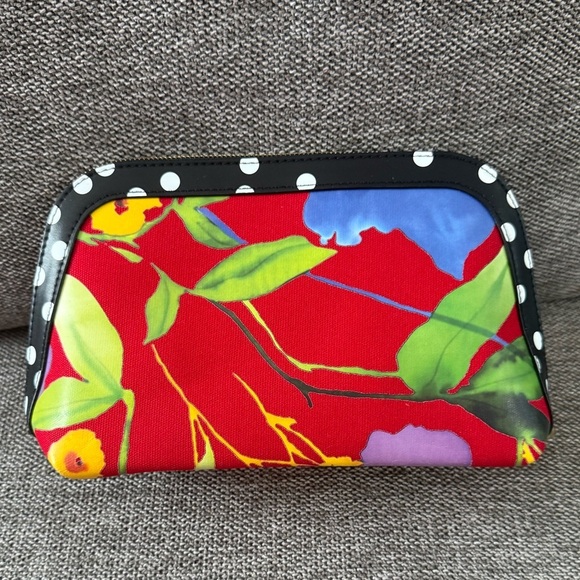 Carolina Herrera Red Floral Women's Makeup Bag Pouch New - Picture 7 of 12